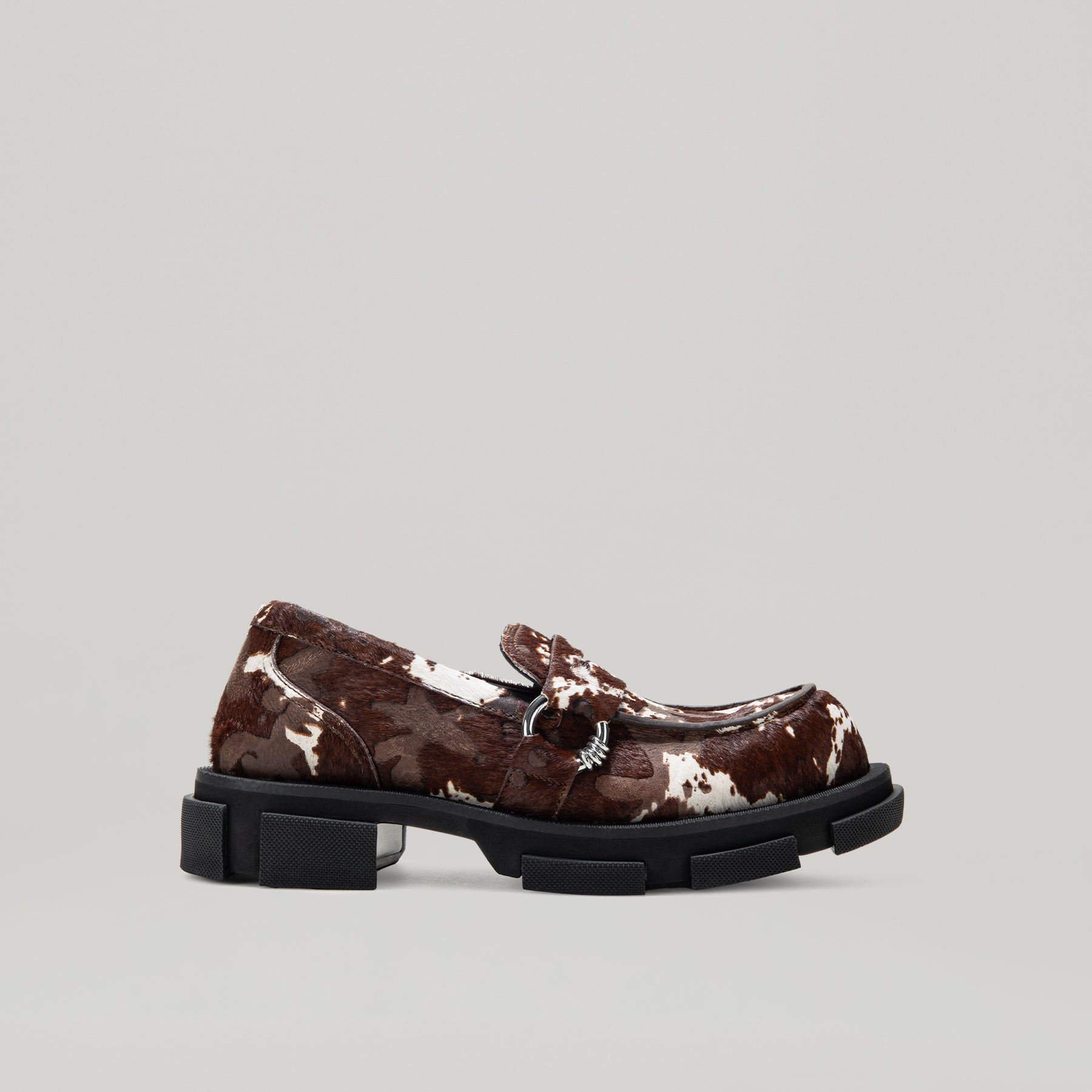 both - GAO PIERCED LOAFER-DARK BROWN/CREAM | both Paris