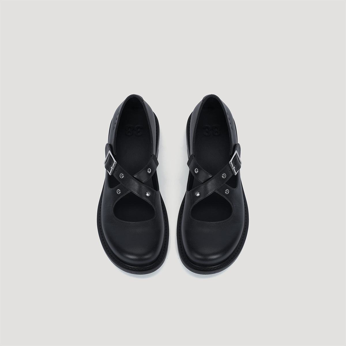 mary janeオーストリッチレッグ　ブラック　マネークリップ both - RE:RE CROSS STRAP MARYJANE-BLACK/BLACK – both paris
