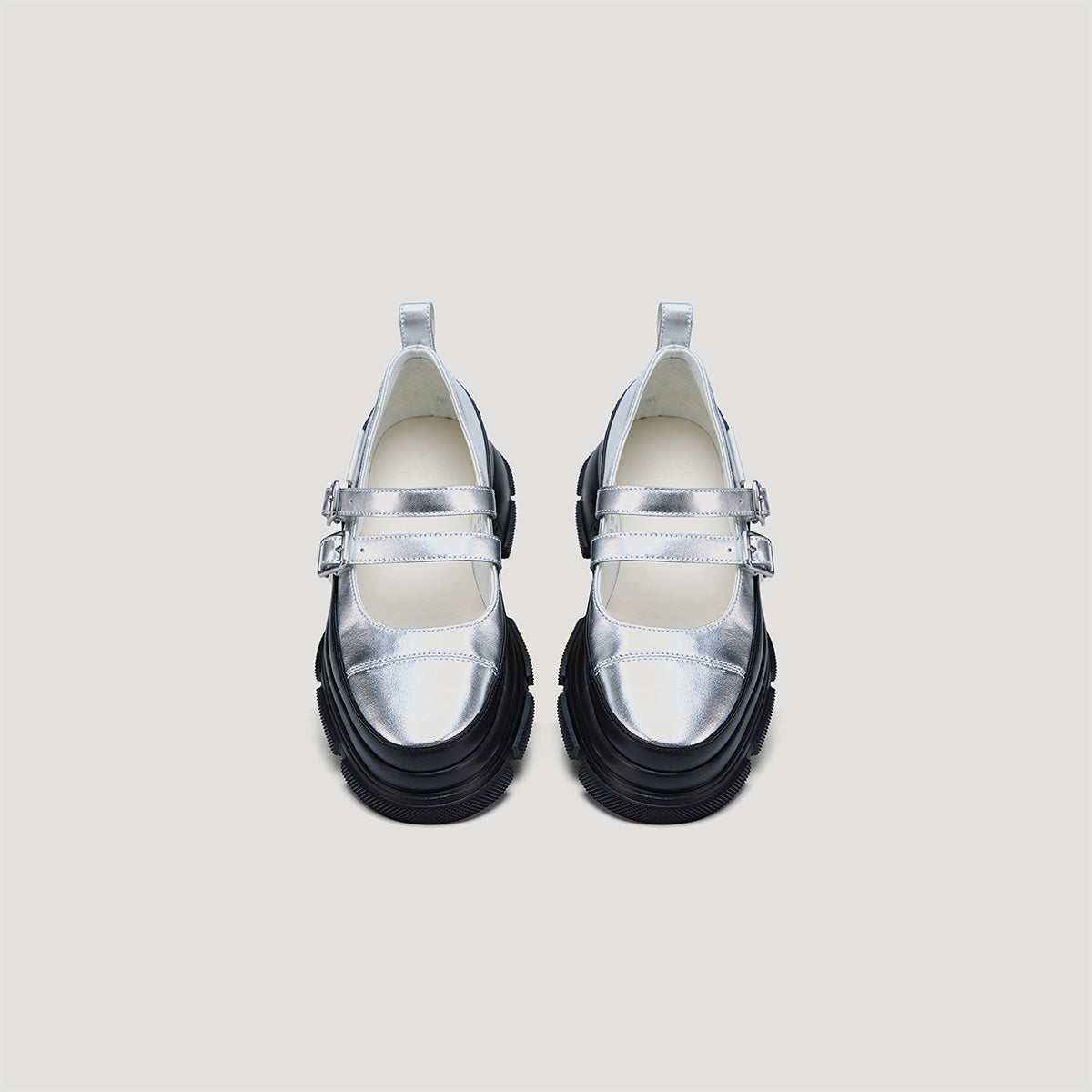 both - GAO EVA TWO STRAP MARYJANE-SILVER/BLACK – both paris