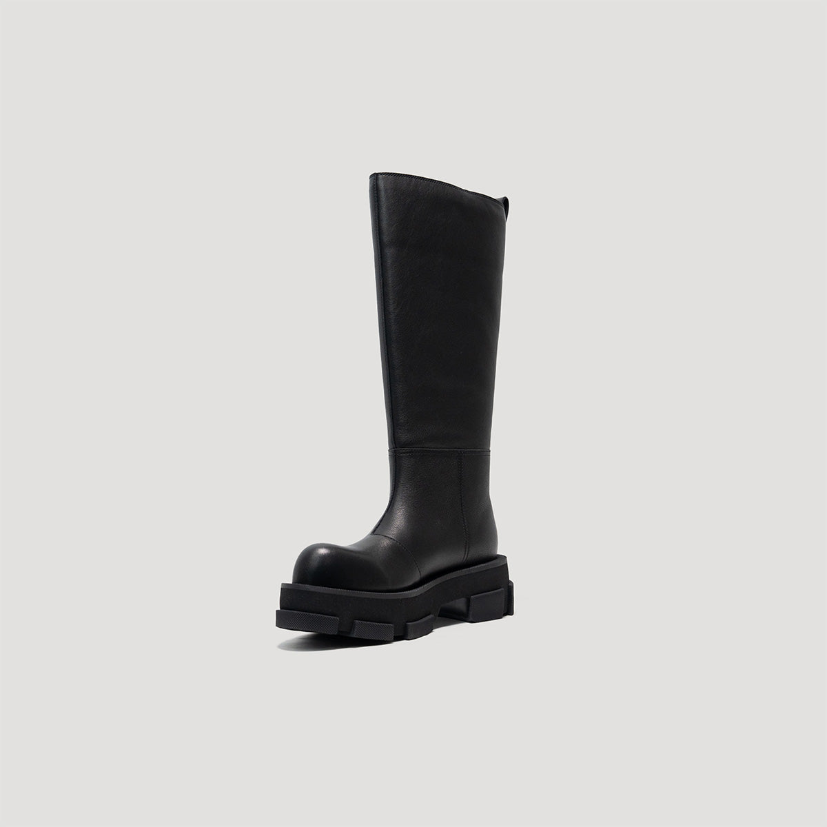 both - GAO PLATFORM HELIUM KNEE BOOTS WITH BUCKLE-BLACK/BLACK