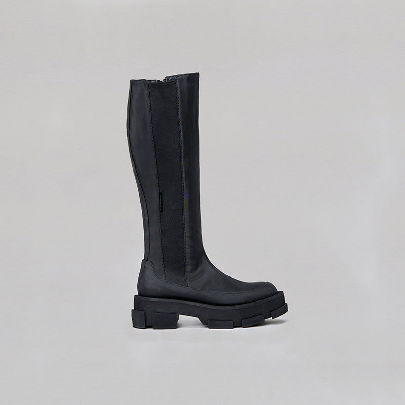 both - GAO PLATFORM KNEE BOOTS-BLACK – BOTH