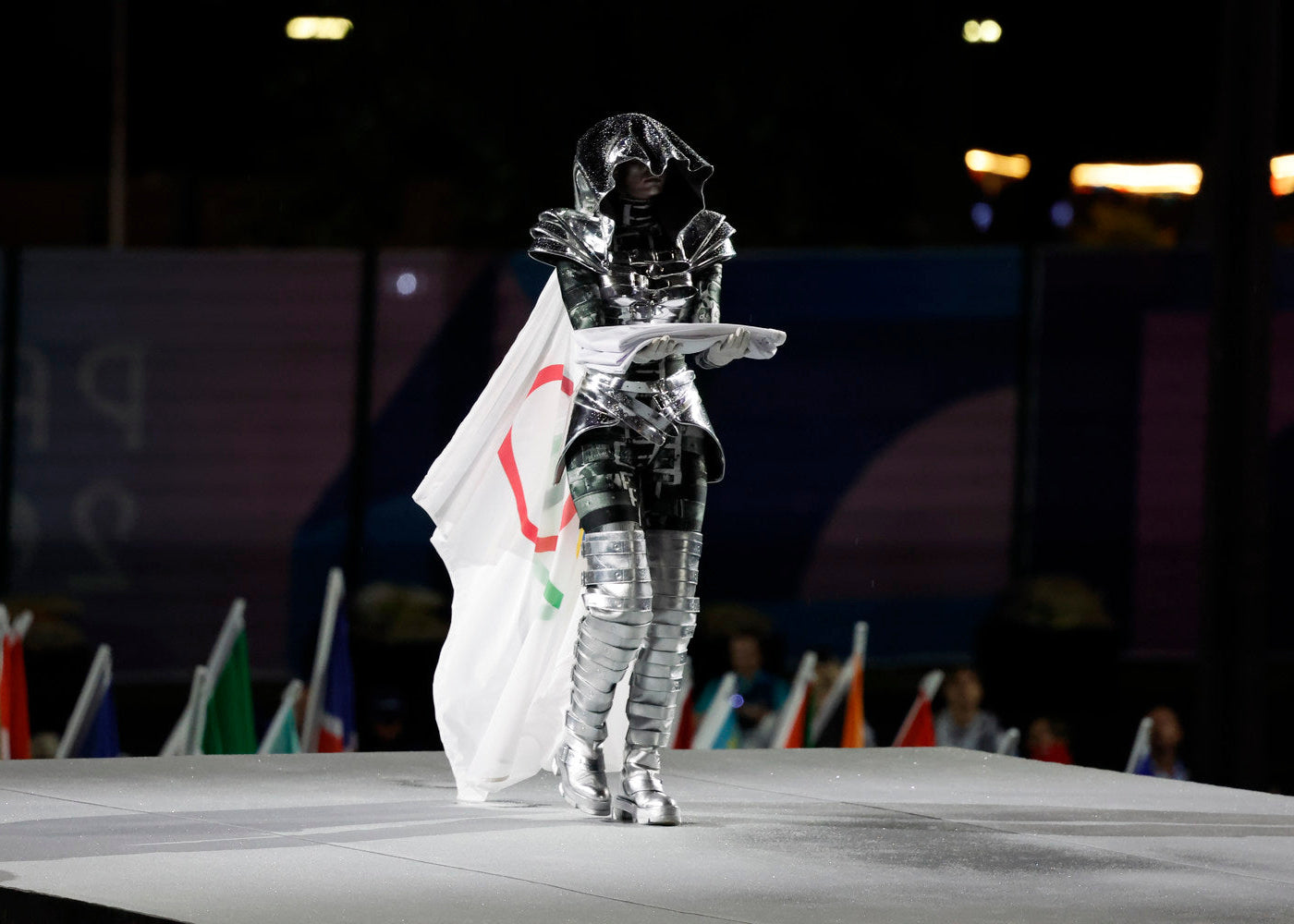 both Shoes Worn by Paris Olympic Game Opening Ceremony's Joan of Arc