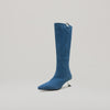 both-KITTEN HEEL PIERCED KNEE BOOT-BLUE DENIM