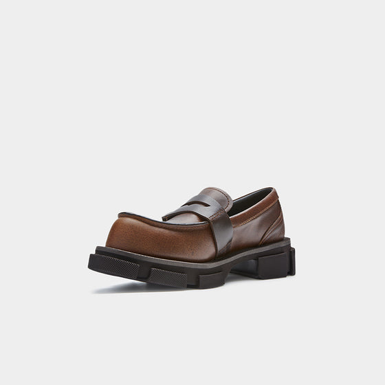 both-GAO PIERCED LOAFER-BROWN