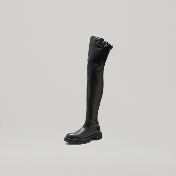 both-GAO PIERCED THIGH HIGH BOOT-BLACK