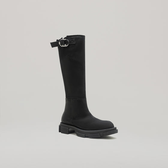 both-GAO PIERCED KNEE BOOT-BLACK