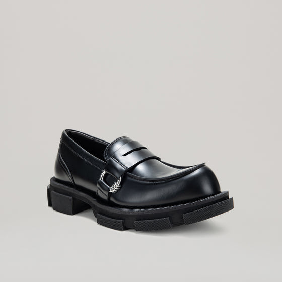 both-GAO PIERCED LOAFER-BLACK