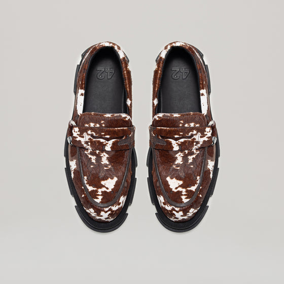 both-GAO PIERCED LOAFER-BROWN/CREAM