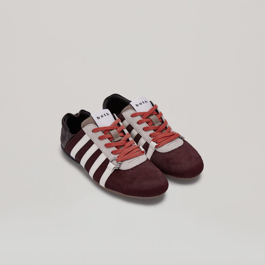TYRES GLIDER LACED UP SNEAKER - BURGUNDY-BEIGE/BROWN-BLACK