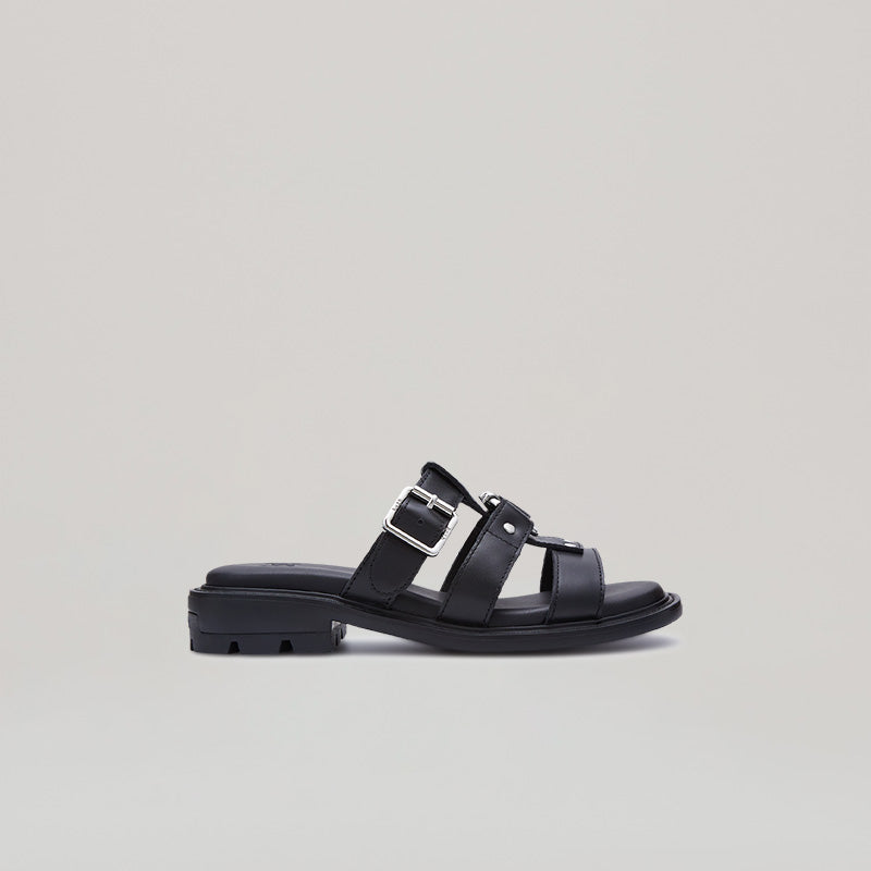RE:RE SANDALS in black unisex design for stylish footwear