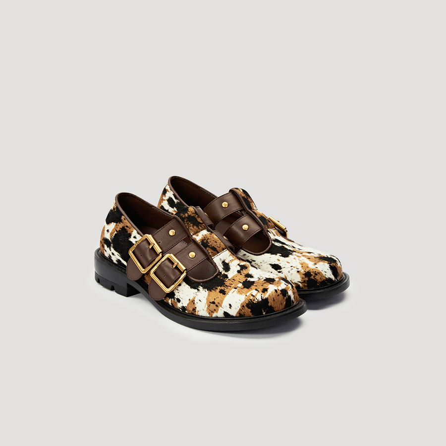 RE:RE MARYJANE - BROCKLED-COW-PRINT/BLACK