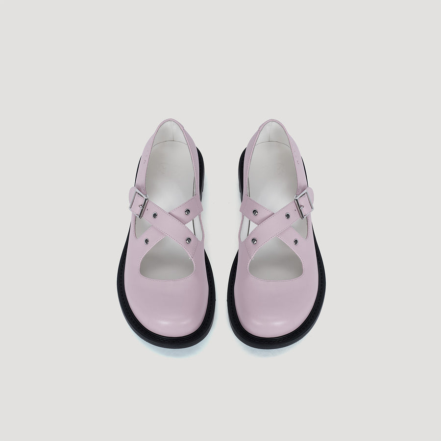 RE:RE CROSS STRAP MARYJANE - PINK/BLACK