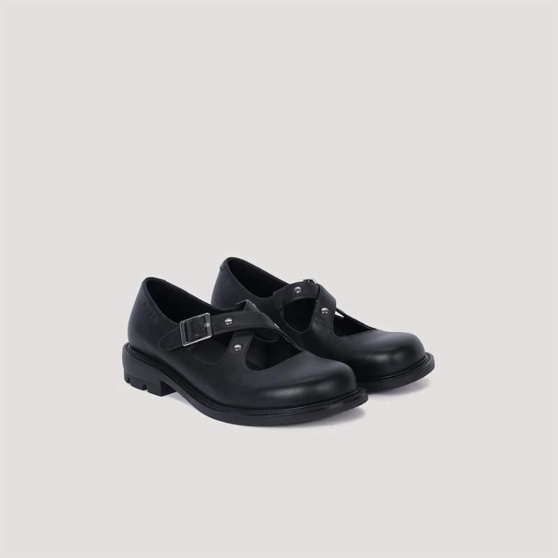 RE:RE CROSS STRAP MARYJANE - BLACK/BLACK