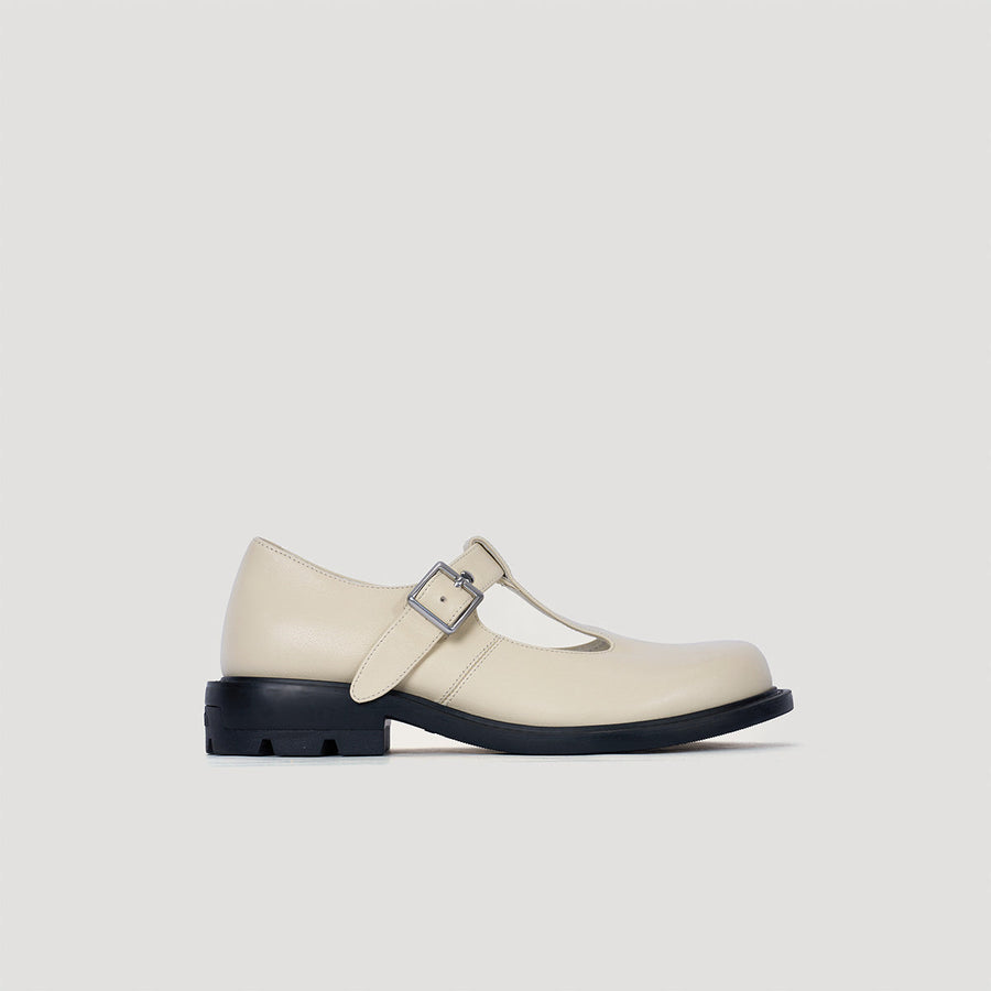 RE:RE T-BAR MARYJANE pale yellow and black unisex shoes stylish footwear