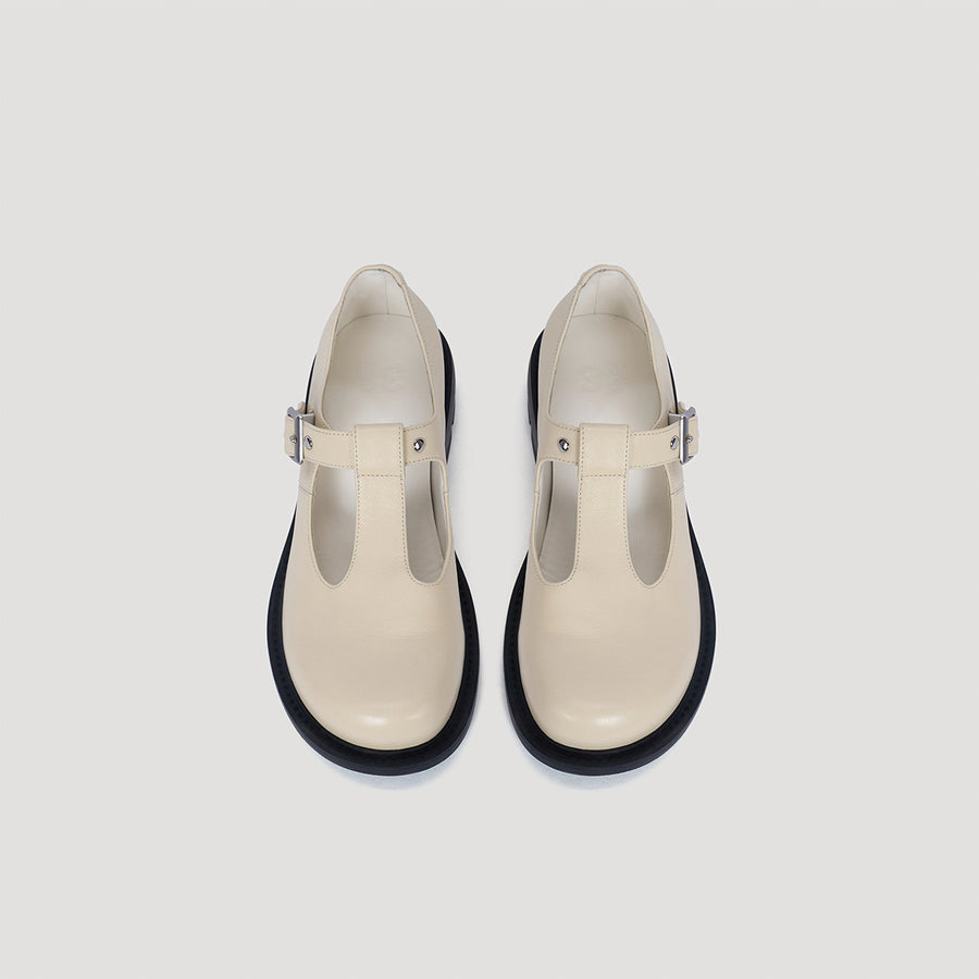 RE:RE T-BAR MARYJANE - PALE-YELLOW/BLACK