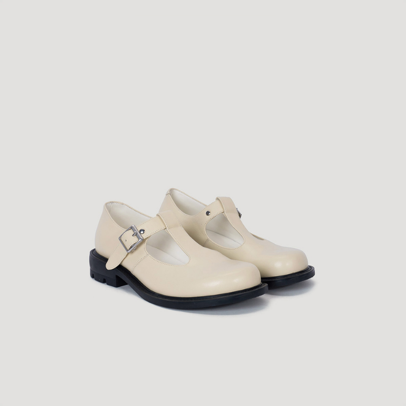 RE:RE T-BAR MARYJANE - PALE-YELLOW/BLACK