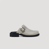 both - RE:RE MULES WITH BUCKLE-GREY/BLACK