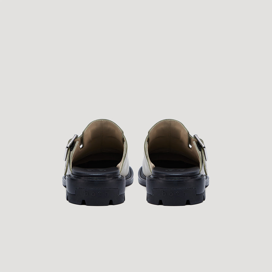 RE:RE MULES WITH BUCKLE - GREY/BLACK