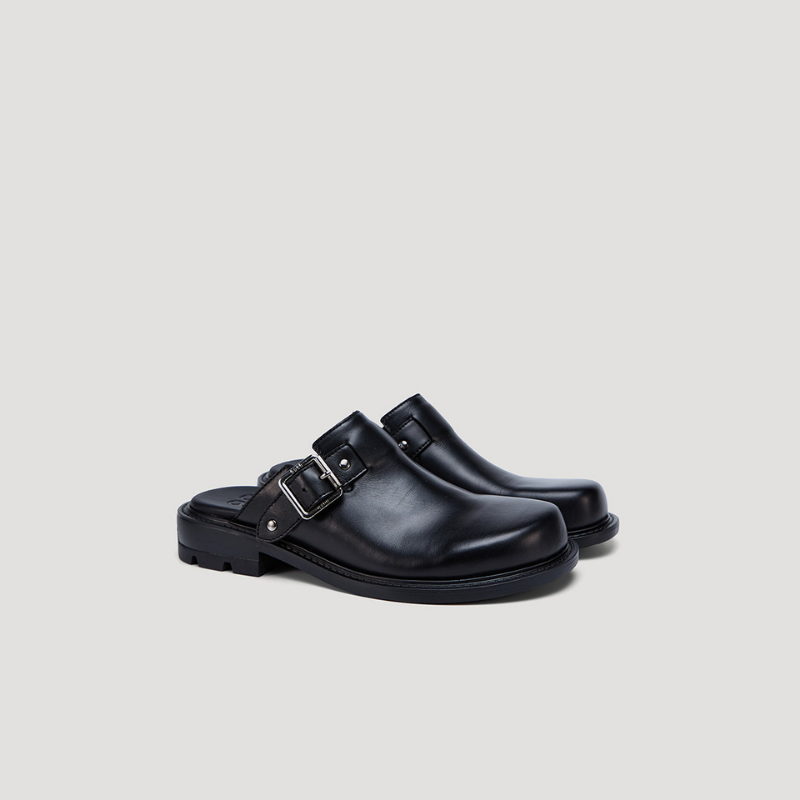 RE:RE MULES WITH BUCKLE - BLACK/BLACK