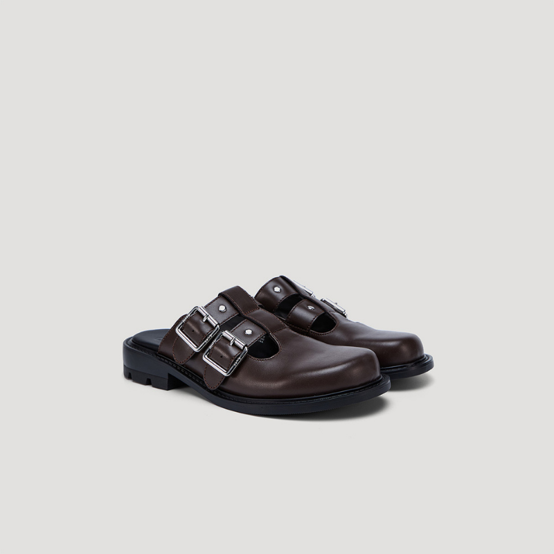 RE:RE MARYJANE MULES - BROWN/BLACK