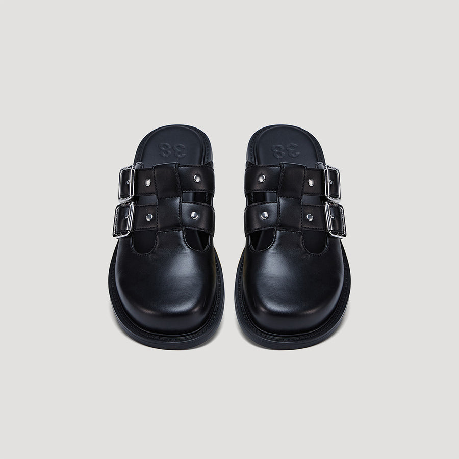 RE:RE MARYJANE MULES - BLACK/BLACK