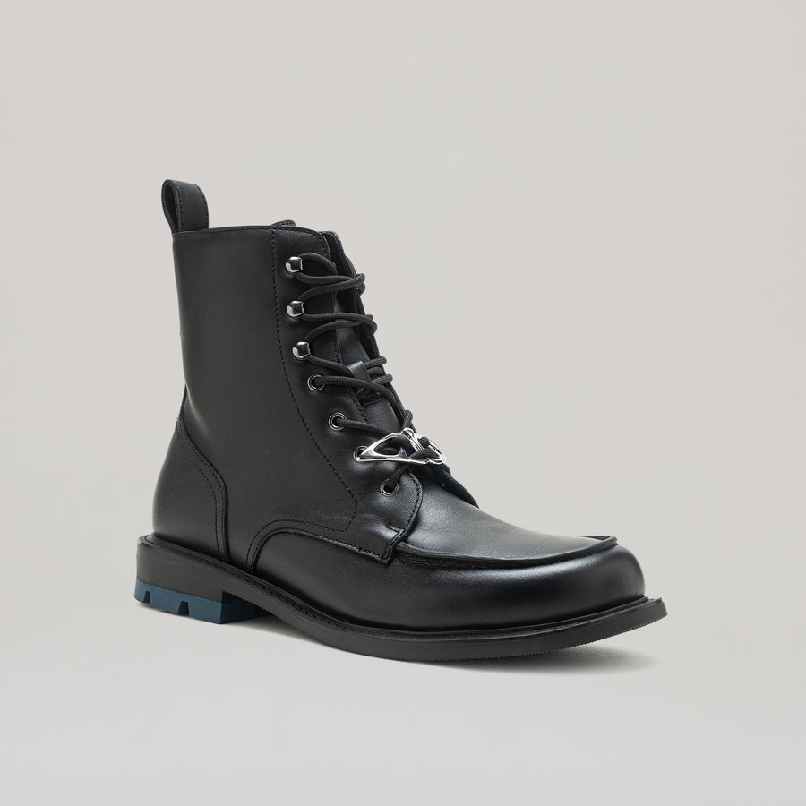 RE:RE MOCCASIN BOOTS - BLACK/BLUE
