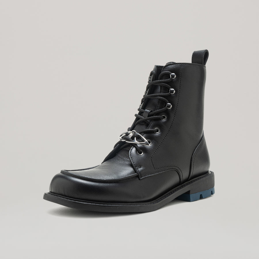 RE:RE MOCCASIN BOOTS - BLACK/BLUE