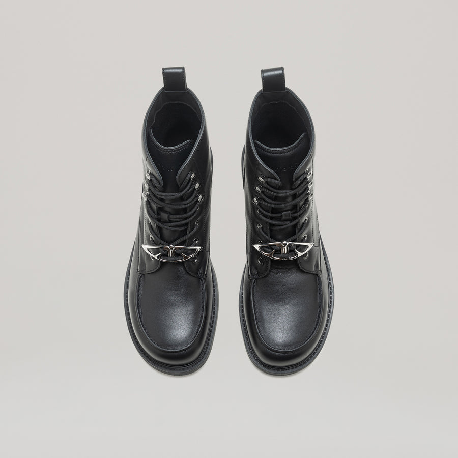 RE:RE MOCCASIN BOOTS - BLACK/BLUE