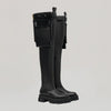 both x DION LEE-GAO PLATFORM THIGH-HIGH BOOT WITH TOOLBELT-BLACK