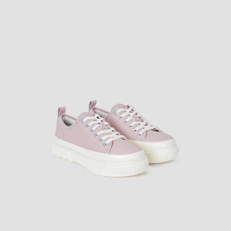 EVA PLATFORM SIGNATURE SNEAKER - DUSTY-PINK/BEIGE
