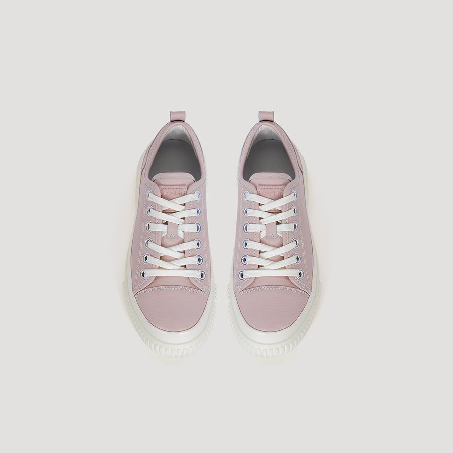 EVA PLATFORM SIGNATURE SNEAKER - DUSTY-PINK/BEIGE