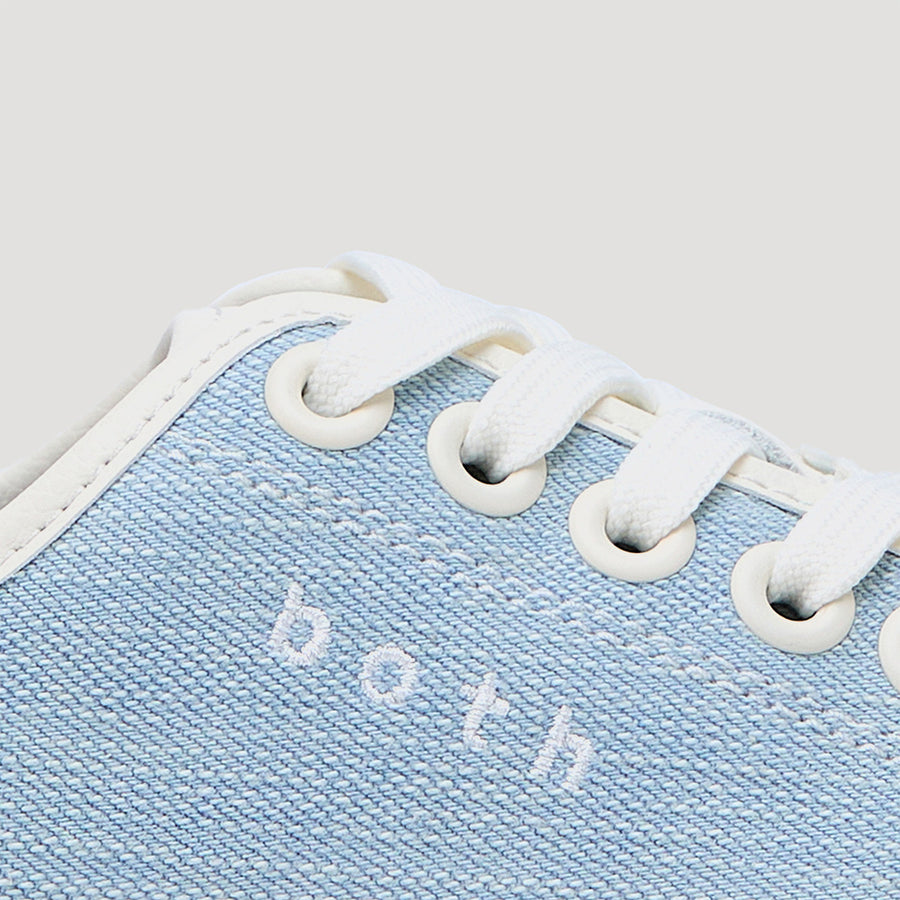 EVA PLATFORM LOGO DENIM SNEAKER - LT-BLUE/BEIGE