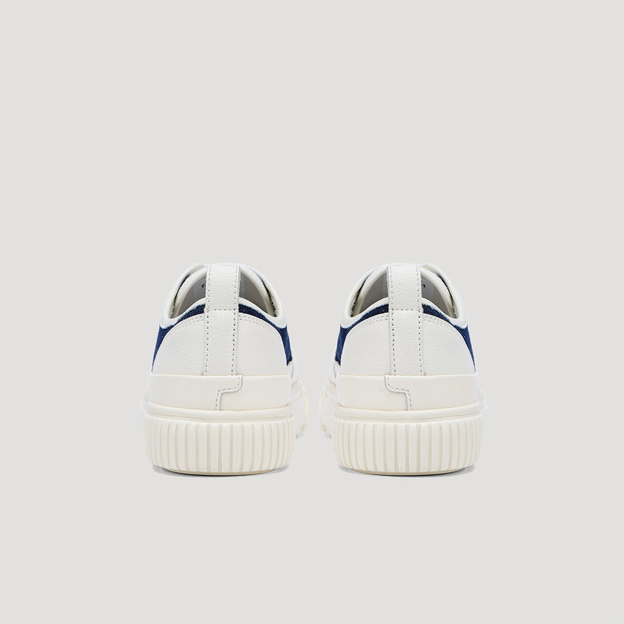 EVA PLATFORM LOGO DENIM SNEAKER - NAVY/BEIGE