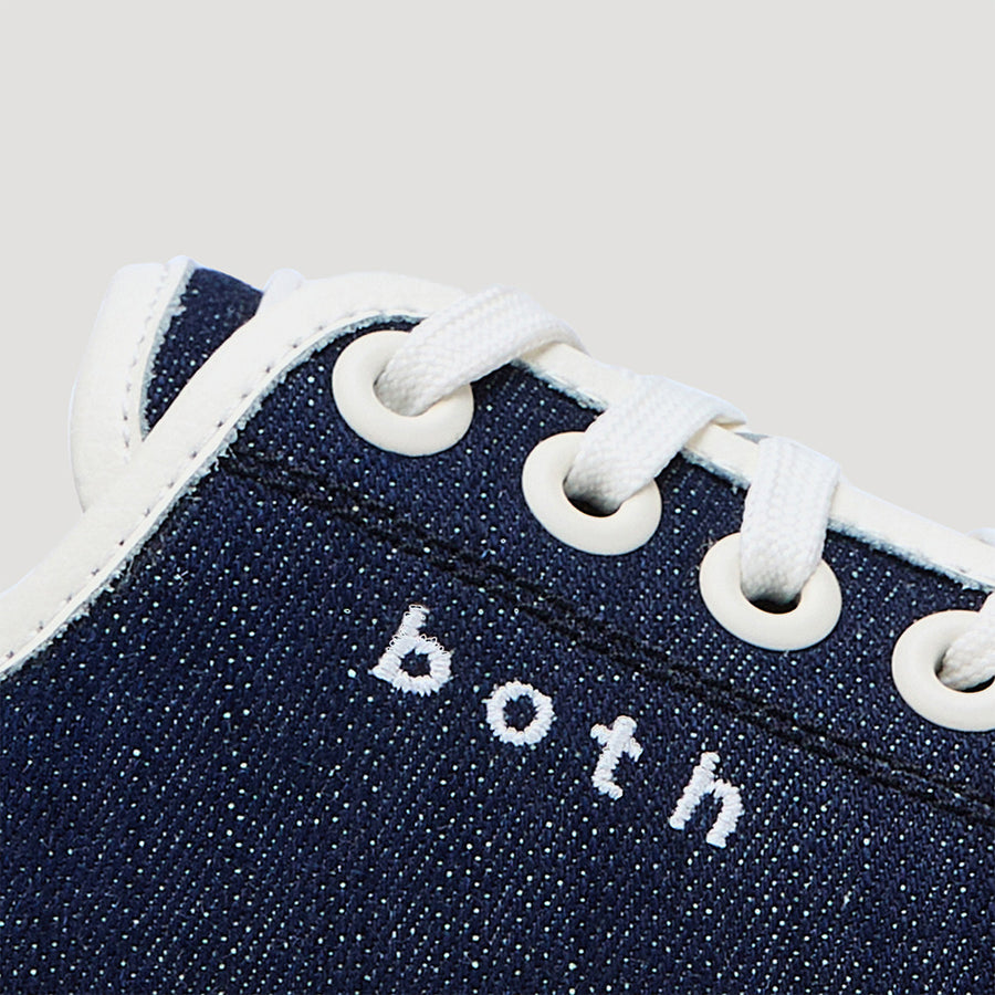 EVA PLATFORM LOGO DENIM SNEAKER - NAVY/BEIGE