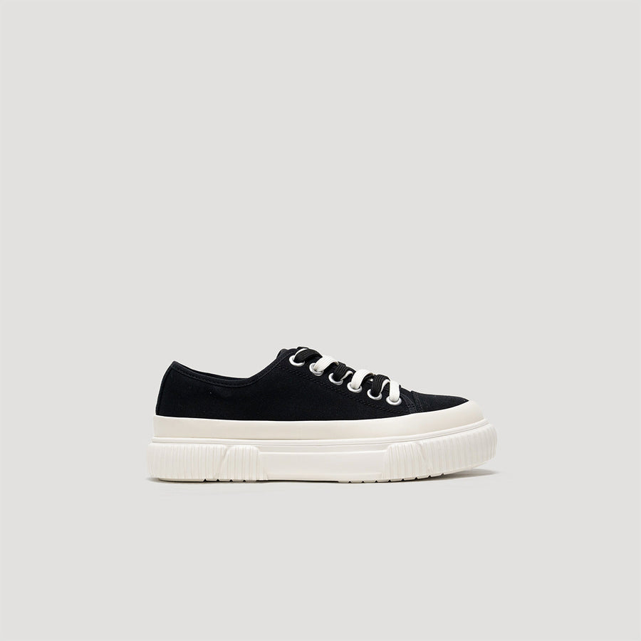 Black and white EVA Platform Classic Sneaker with double lace system and lightweight cushioning