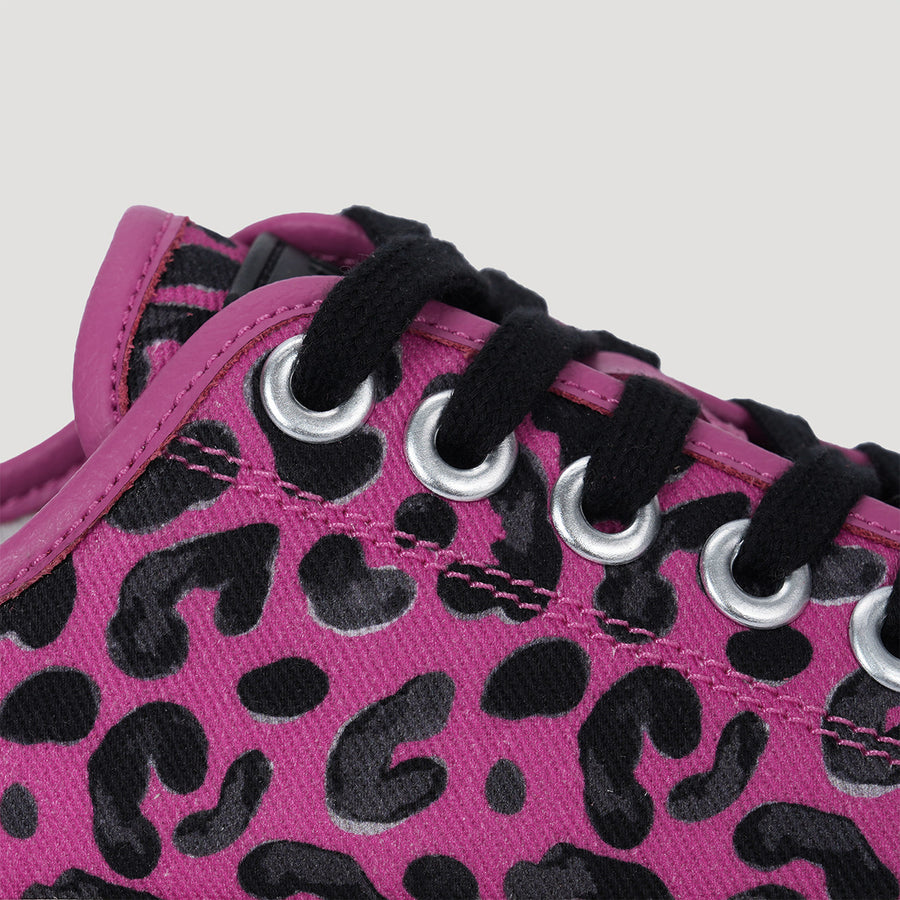 EVA PLATFORM LEOPARD PRINT SNEAKER - FUCHSIA/BEIGE