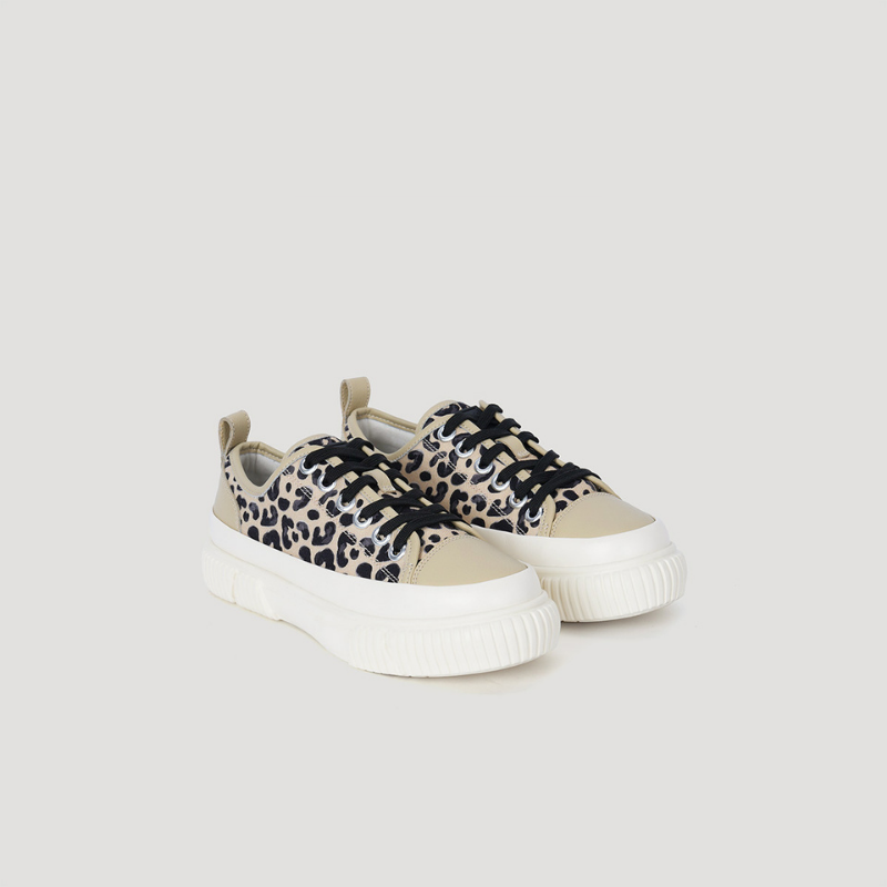 EVA PLATFORM LEOPARD PRINT SNEAKER - TAN/BEIGE