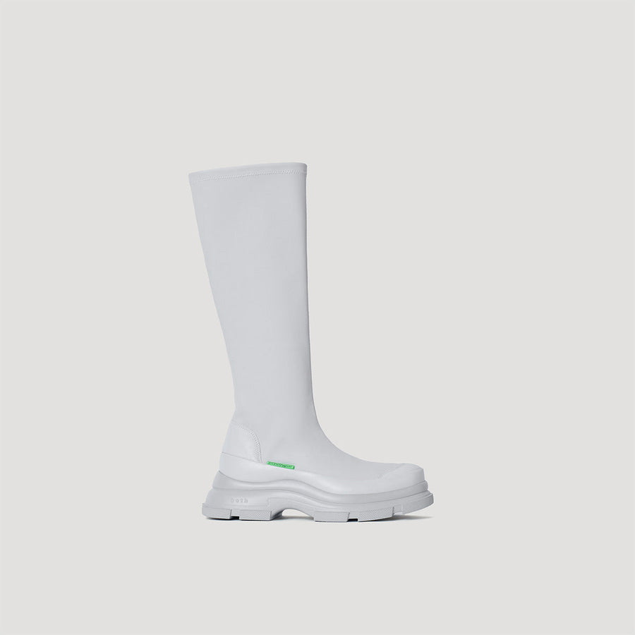 GAO EVA HIGH BOOTS grey slip-on high boots with PU pleather and calf leather for men and women