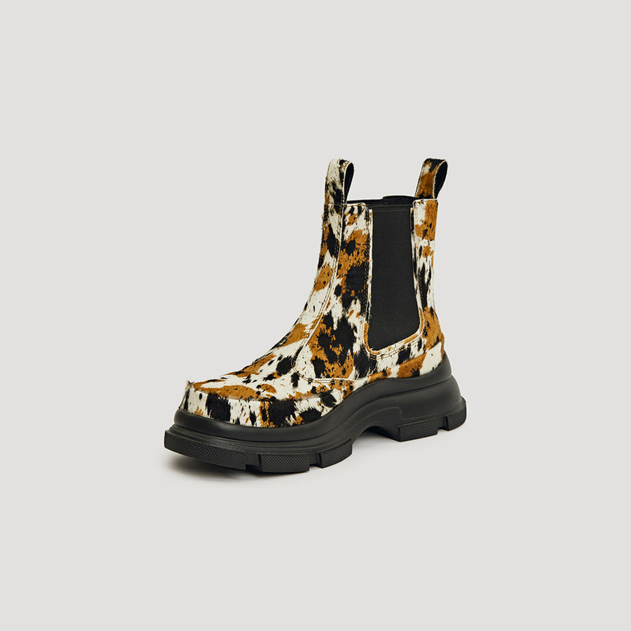 GAO EVA CHELSEA - BROCKLED-COW-PRINT/BLACK