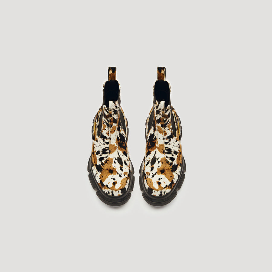 GAO EVA CHELSEA - BROCKLED-COW-PRINT/BLACK