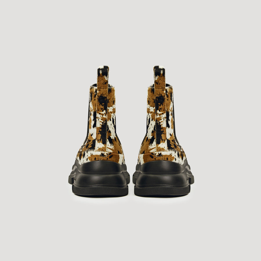 GAO EVA CHELSEA - BROCKLED-COW-PRINT/BLACK