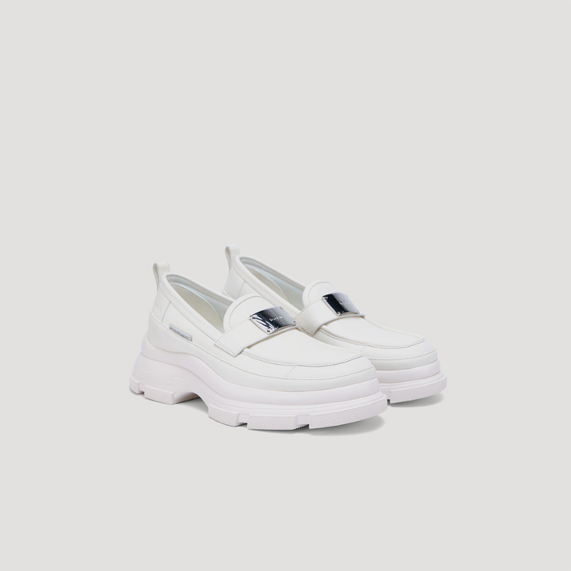 GAO EVA METAL LOGO LOAFER - WHITE/WHITE