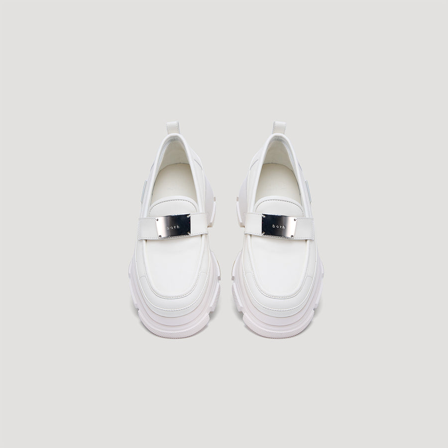 GAO EVA METAL LOGO LOAFER - WHITE/WHITE