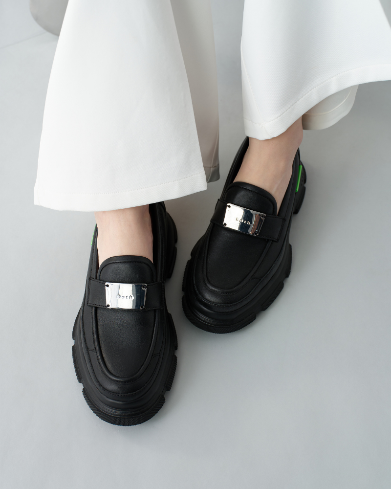 both - GAO EVA METAL LOGO LOAFER-BLACK/BLACK – both paris both - GAO EVA METAL LOGO LOAFER-BLACK/BLACK – both paris