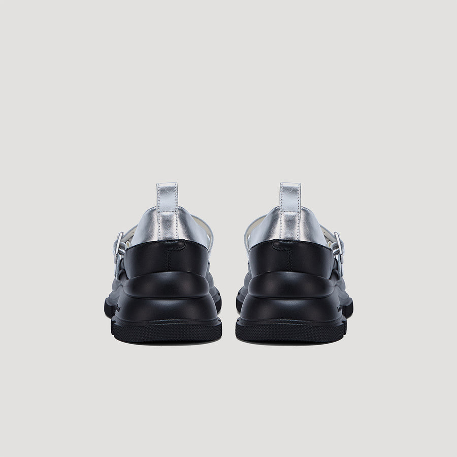 GAO EVA TWO STRAP MARYJANE - SILVER/BLACK