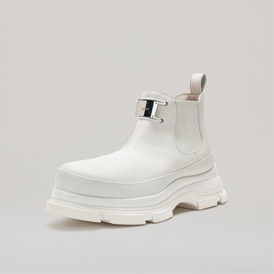 GAO EVA METAL LOGO ANKLE BOOT - WHITE/WHITE