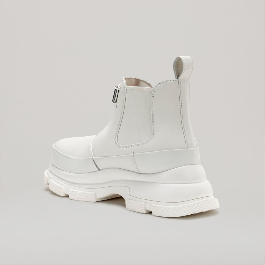 GAO EVA METAL LOGO ANKLE BOOT - WHITE/WHITE