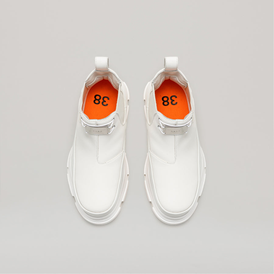 GAO EVA METAL LOGO ANKLE BOOT - WHITE/WHITE