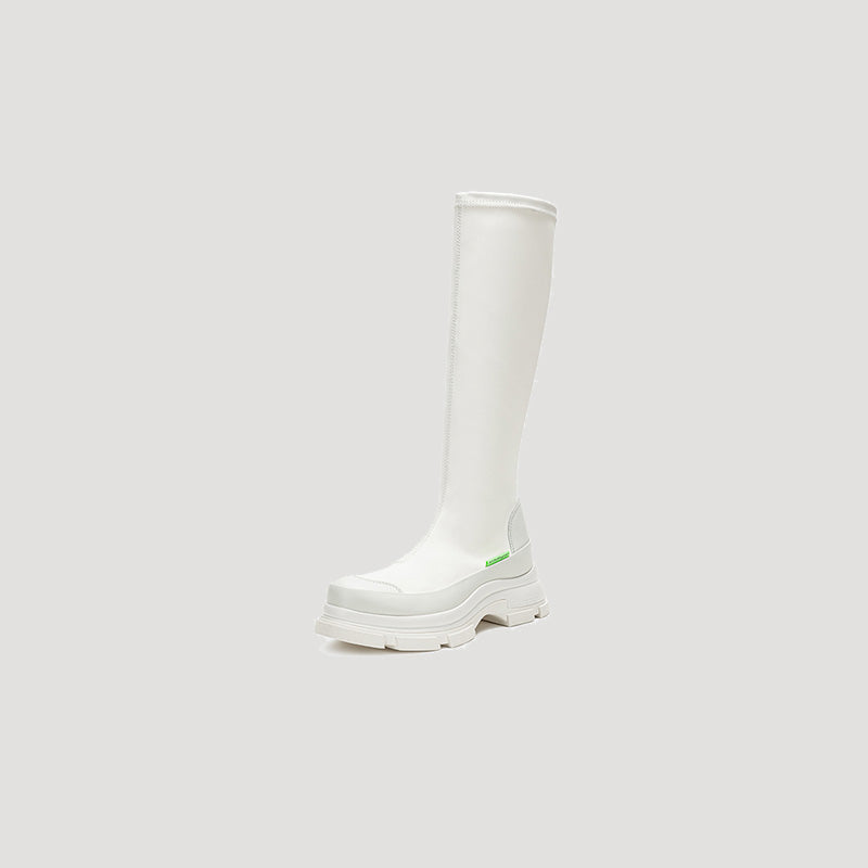 GAO EVA KNEE BOOTS - WHITE/WHITE