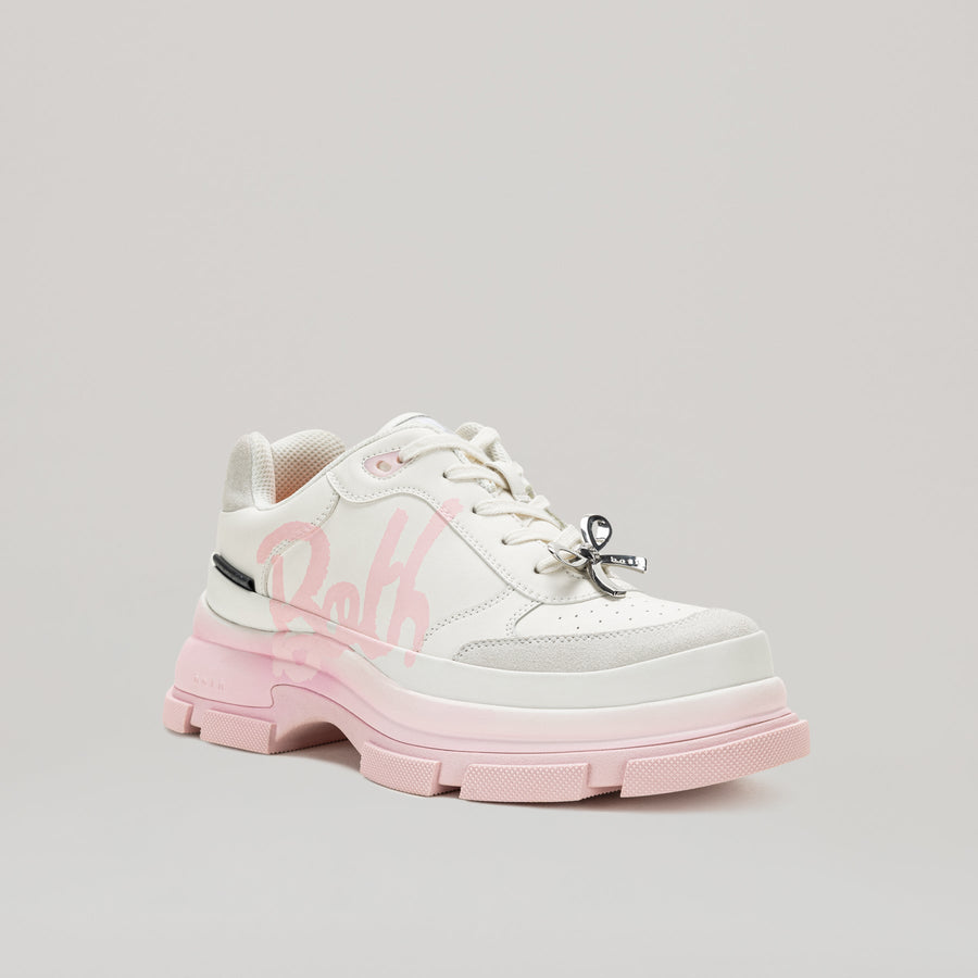 GAO EVA METAL BOW PRINTED SNEAKER pink white lightweight EVA sole stylish water repellent